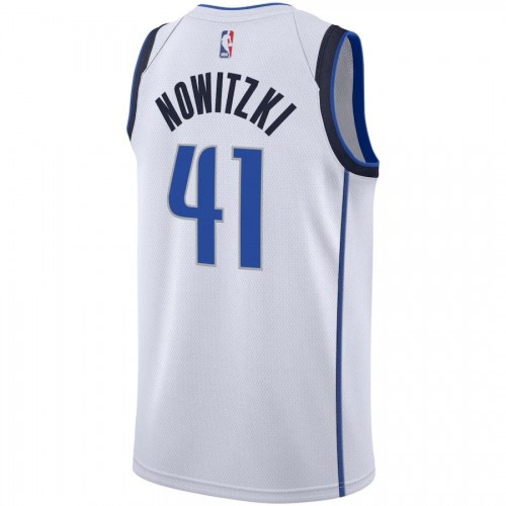 Men's Dallas Mavericks Dirk Nowitzki #41 White Swingman Jersey - Association Edition-Pro Kit Vault | Brand New 26/27 Sports Jerseys